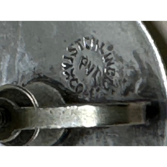 RARE Aztec Mayan Head Abalone Sterling Taxco Pair Screw Earrings 1970's - Picture 5 of 6